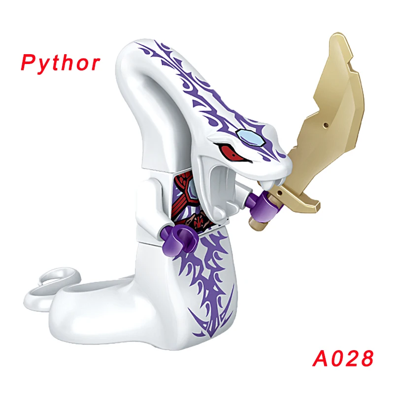 Одиночная кирпич ниндзя Chop'Rai Skales Acidicus Pythor Skalidor Bytar Rattla Fangdam Slithraa Snappa Snike строительный блок - Цвет: A028