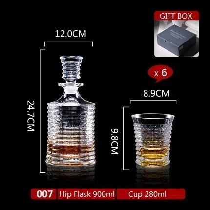 ULKNN Grande Bling Диаманте фляжка для виски наборы графин фляга для виски стакан из прозрачного стекла винные контейнеры XO водка посуда для напитков - Цвет: A005