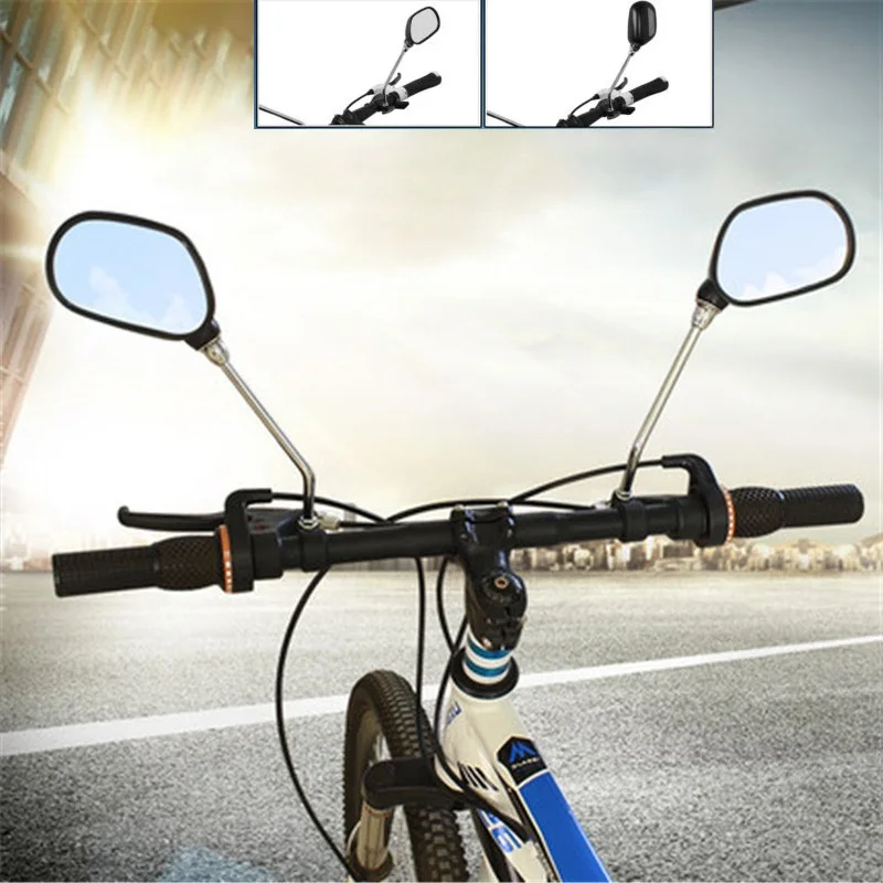 

1Pair Road Mountain Bicycle Bike Handlebar Rearview Mirrors Back Sight Reflector 360 Degree Rotatable Double Adjustment Nut