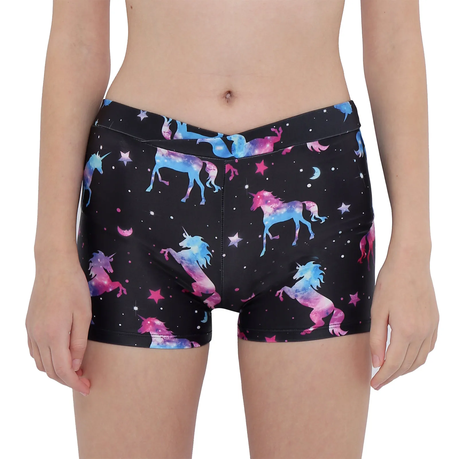 Kids Girls Ballet Dance Sports Shorts Bottoms Summer Children V-front Waistband Solid color Yoga Gymnastics Workout Dancewear