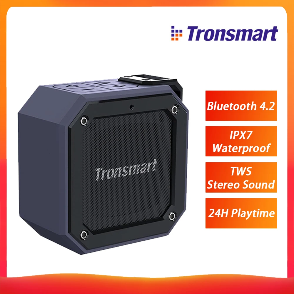 Tronsmart Bluetooth динамик элемент паз(Force Mini) Портативный BT4.2 динамик IPX7 водонепроницаемый TWS стерео звук беспроводной динамик