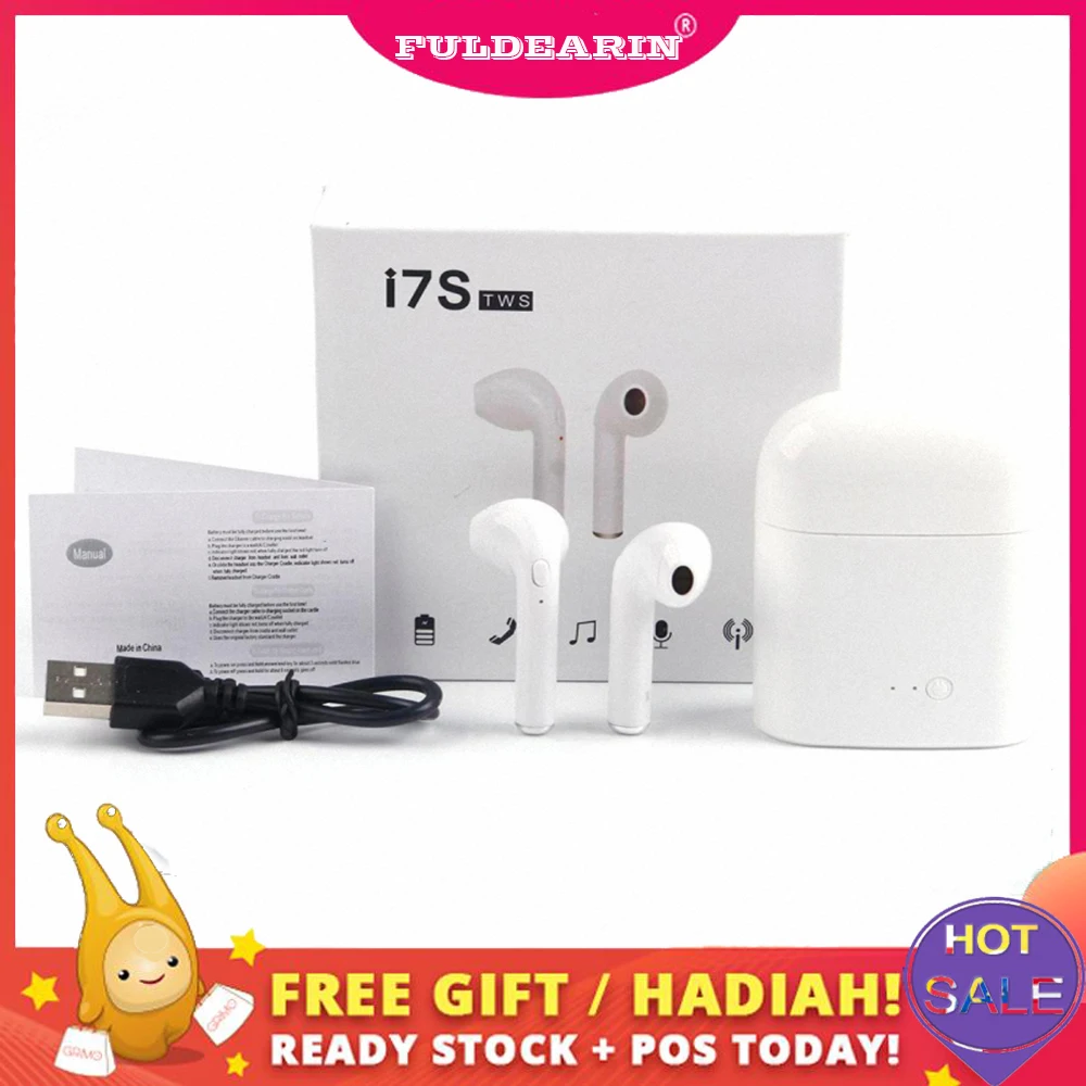 

i7s TWS PK i18 Wireless Bluetooth Earphone In-Ear Stereo Earbud Headset with Charging Box Mic for iPhone sunsung xiaomi huawei