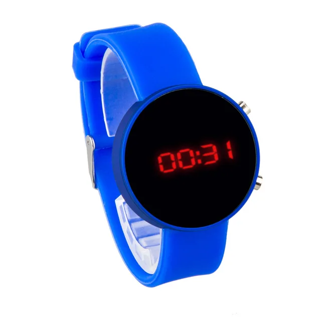 Children's Digital Watch Fashion Pink Strap Sports Electronic Wrist Watches Boys Girls Cute Cartoon Clock Kids Baby Gifts Reloj Blue