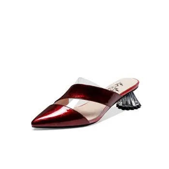 

Sexy Pointed Toe Women Strange High Heeled Pumps Casual Basic Shoes Woman Spring Summer Plus Size Slippers