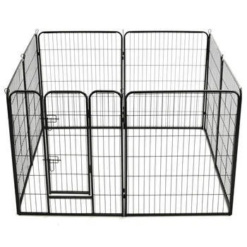 

Dog Playpen metal large 8 Panels Steel 80x100 cm DIY Pet Fences Dog Cage Playpen Iron Net Cat Puppy Kennel House Playing Room