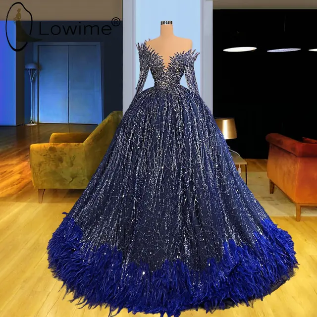 Princess Ball Gown Navy Blue Evening 