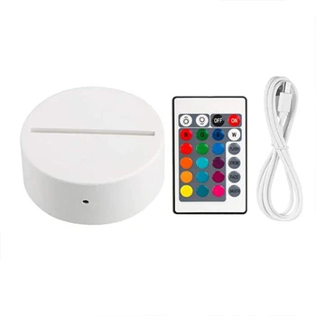 

Table Lamp Base Night Light Base 3D Remote Control Touch Colorful Creative Night Light USB Charging Base Without Battery