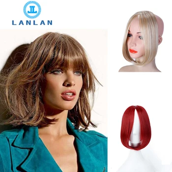 

LANLAN Wig piece Oblique Bangs Flawless Invisible Realistic Bangs Side Partially Divided into Eight Disguised Bangs Headwear