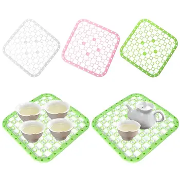 

Multifunction Silicone Table Placemat Vegetables Dishes Sink Drying Rack Draining Board Mat Big Grids Kitchen Insulation Pad