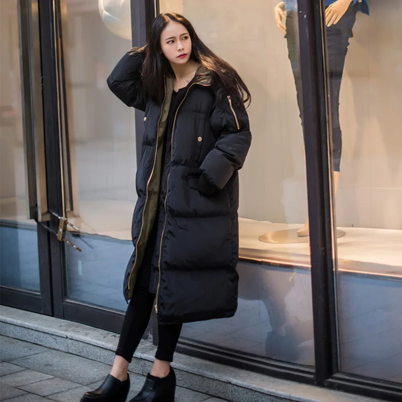 Kaguster Женское зимнее теплое длинное пальто шапка парка chaqueta mujer куртка на