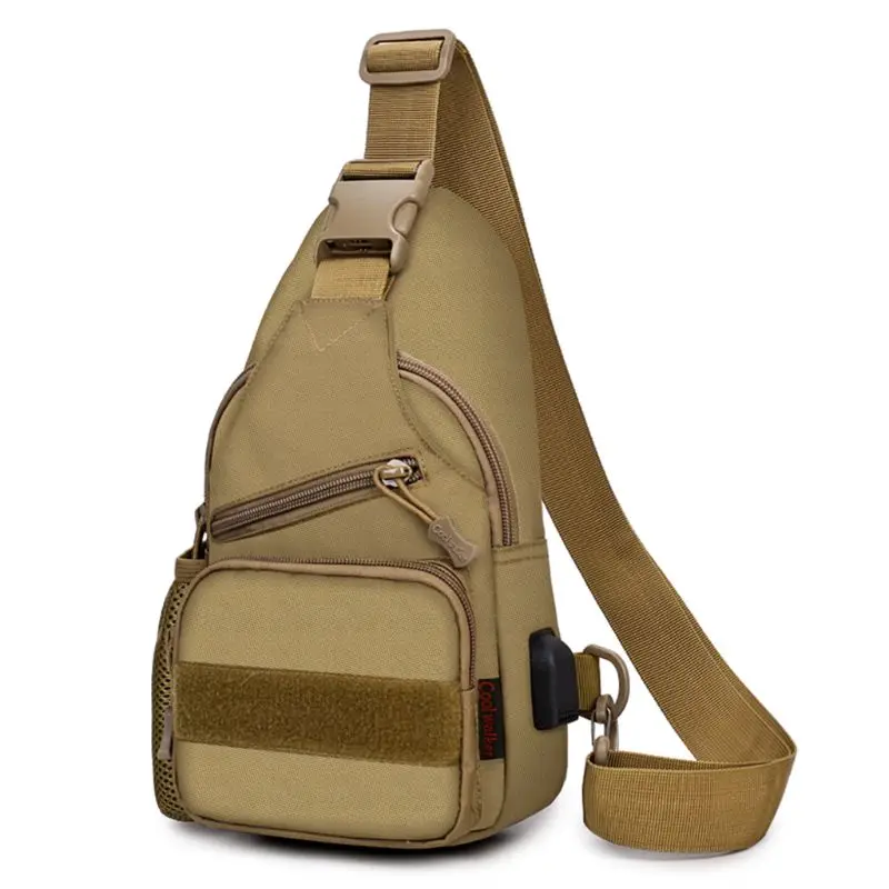 

New Tactical Shoulder Bag Military Chest Sling Pack with USB Charging Port for Trekking Camping Hiking Walking Travel Supplies