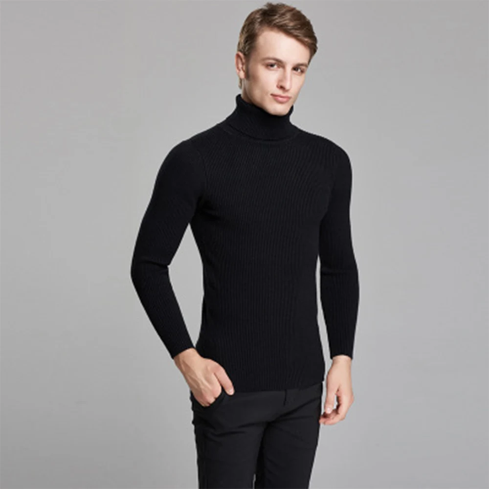 Mens Turtleneck Cashmere Sweaters Autumn Winter Thick Warm Sweater Clothes Pullovers Wool Knitwear Sweater Mens Clothing
