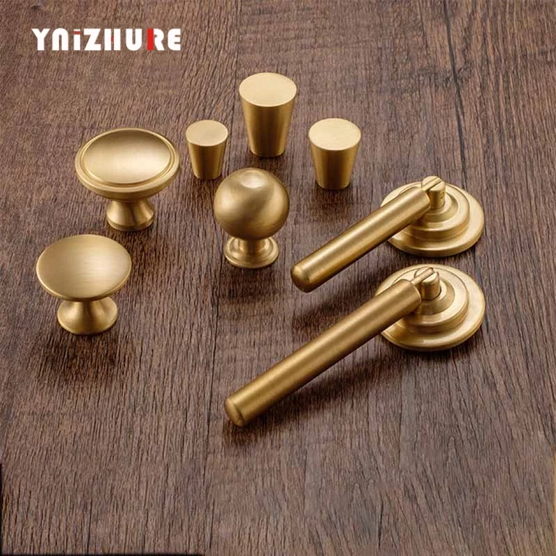 buy 2pcs Pure Copper Handle Nordic Pure Brass Handles Drawer Cabinet TV Drawer Door Coppers Solid Furniture