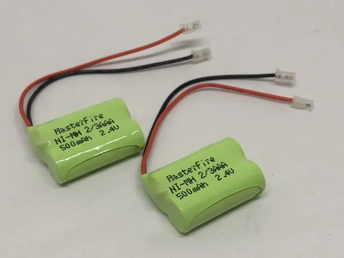 MasterFire 20 упак./лот Новый Ni MH 2/3AAA 2 4 V 500mAh NiMH 2/3 AAA аккумуляторная батарея с вилками для