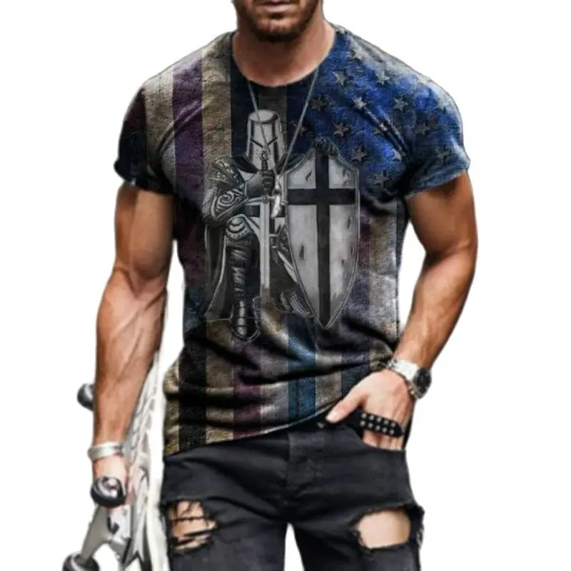 Men's 3D Printed T-shirt Round Neck Breathable Short Sleeve Newest Summer 2021 Creative Personality Shirt Oversized Male T Shirt