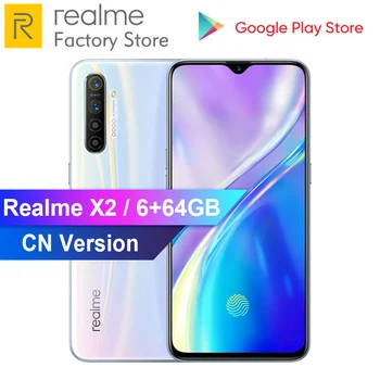 

OPPO Realme X2 6.4'' 6GB RAM 64GB ROM Snapdragon 730G 64MP Quad Camera NFC VOOC 30W Fast Charge 4000mAh Moblie Phone