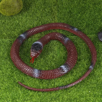 

Wild Plastic Snake Ball Python Snake Toy Realistic Fake Snake Serpent Figurine Model for Halloween Prank Prop Gifts for Kids (Bl