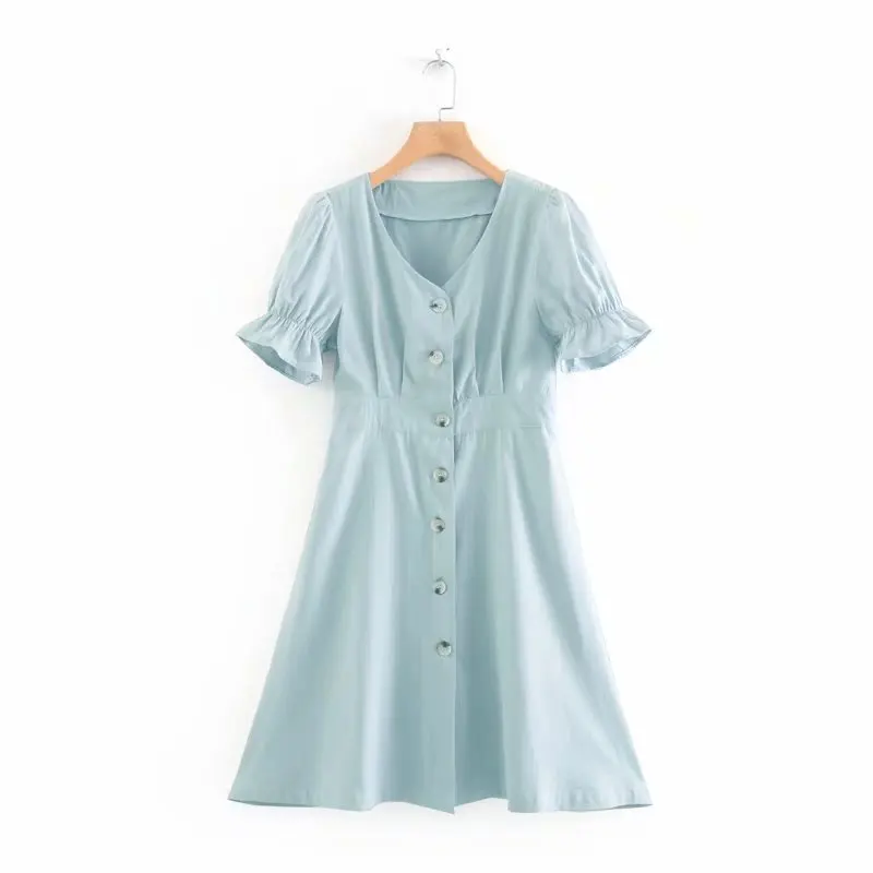 

2019 women sweet butterfly sleeve single breasted denim kneeth vestidos chic elegant v neck casual slim kimono dresses DS2690