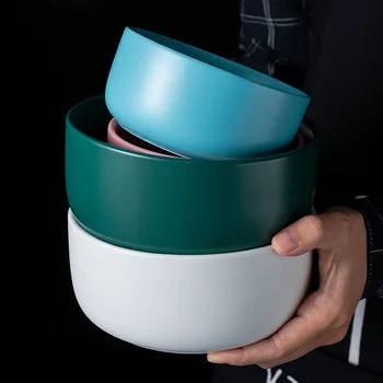 

4.5 inch 6 inch Nordic ceramic rice bowl household tableware dinner owl baking bowl bowl soup bowl matte salad b