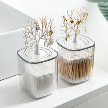 

Household Cotton Swab Box Plastic Nordic Desktop Cotton Swab Storage Box Creative Cute Acrylic Toothpick Box Holder Container