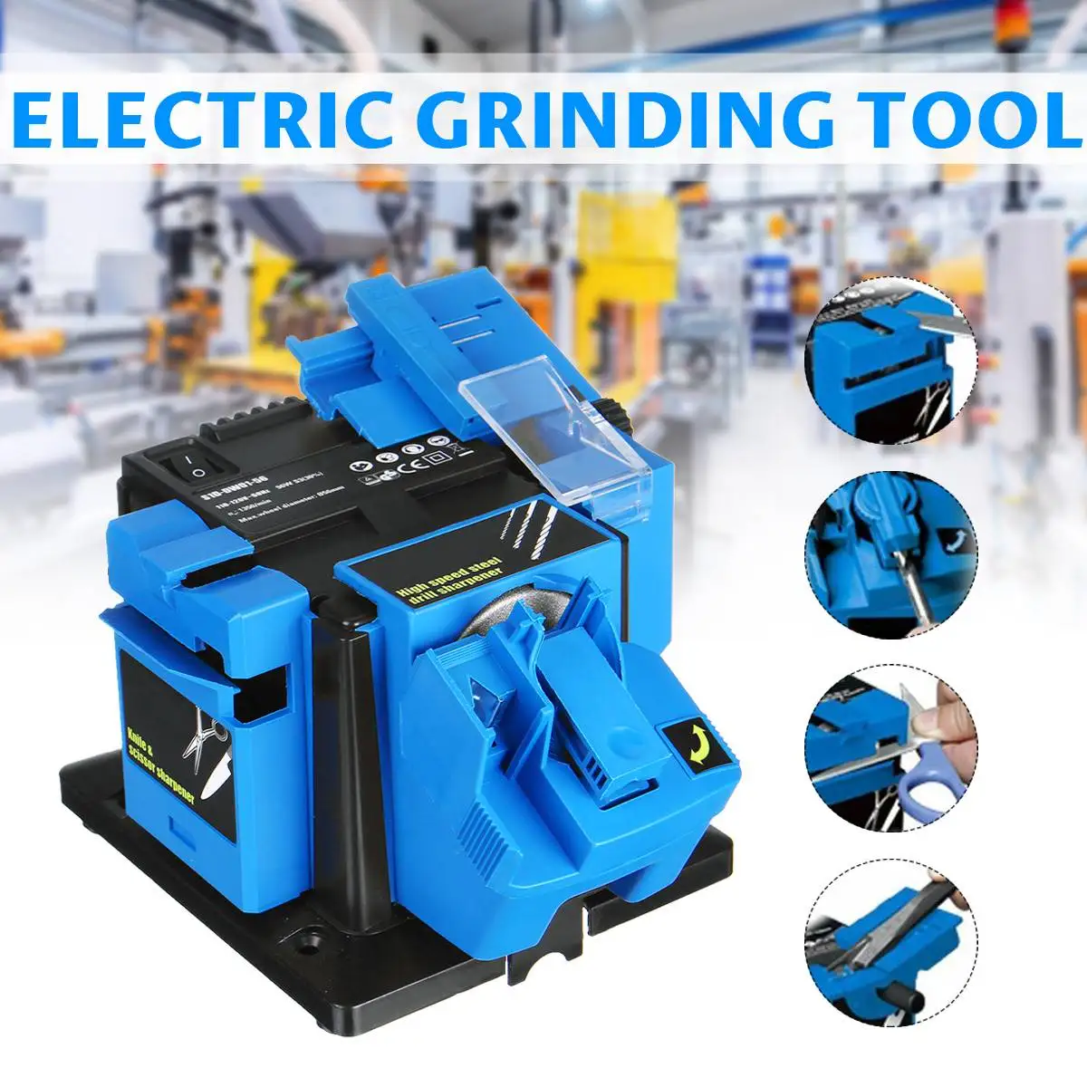 

Multifunction Electric Knife Sharpener Drill Sharpening Machine Knife & Scissor Sharpener Household Grinding Tools EU/US Power
