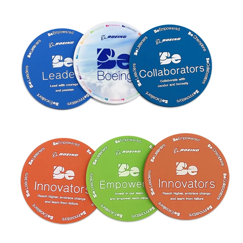 

Custom Soft PVC Coaster sets with LOGO Promotion Gifts Drink Cup Mats Lower MOQ 40pcs