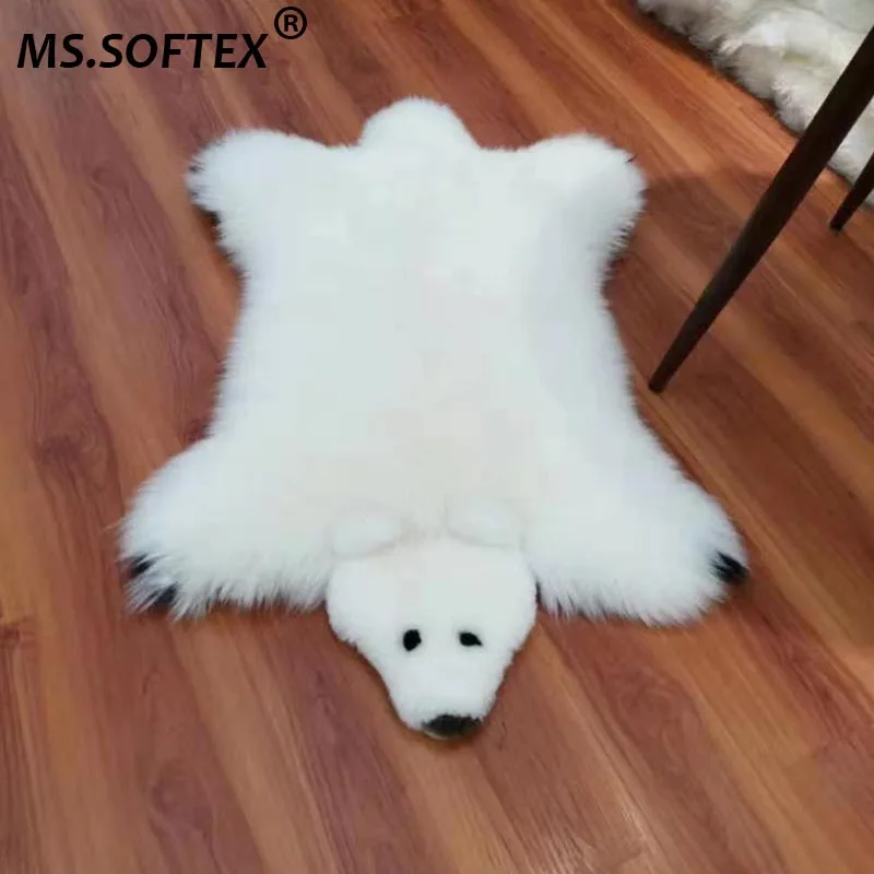 MS. softex натуральная овчина ковер с рисунком Форма австралийской овчины коврик "медведь" мягкие игрушки из овечьей кожи ребенка ковер шерстяной коврик