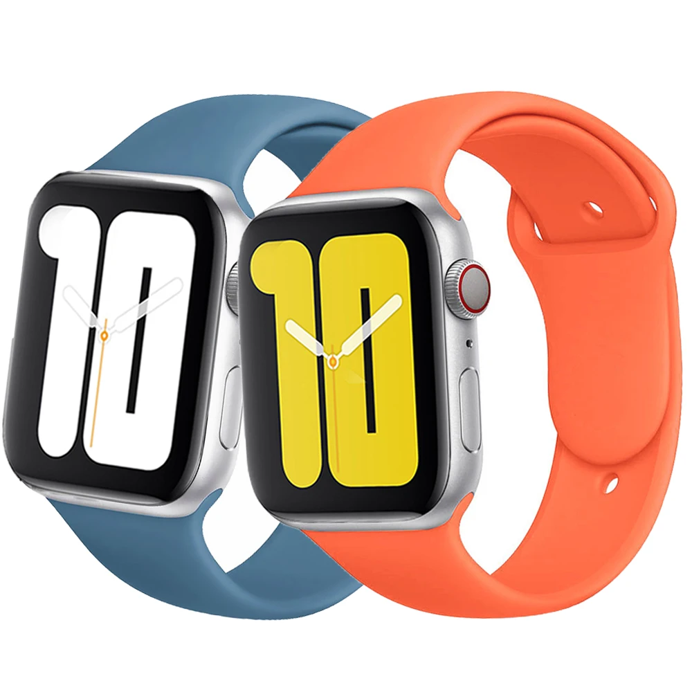 

Silicone Strap For apple watch band 44mm 40mm 38mm 42mm Rubber Sport bracelet belt correa iWatch serie 6 5 4 3 accessories 44 mm