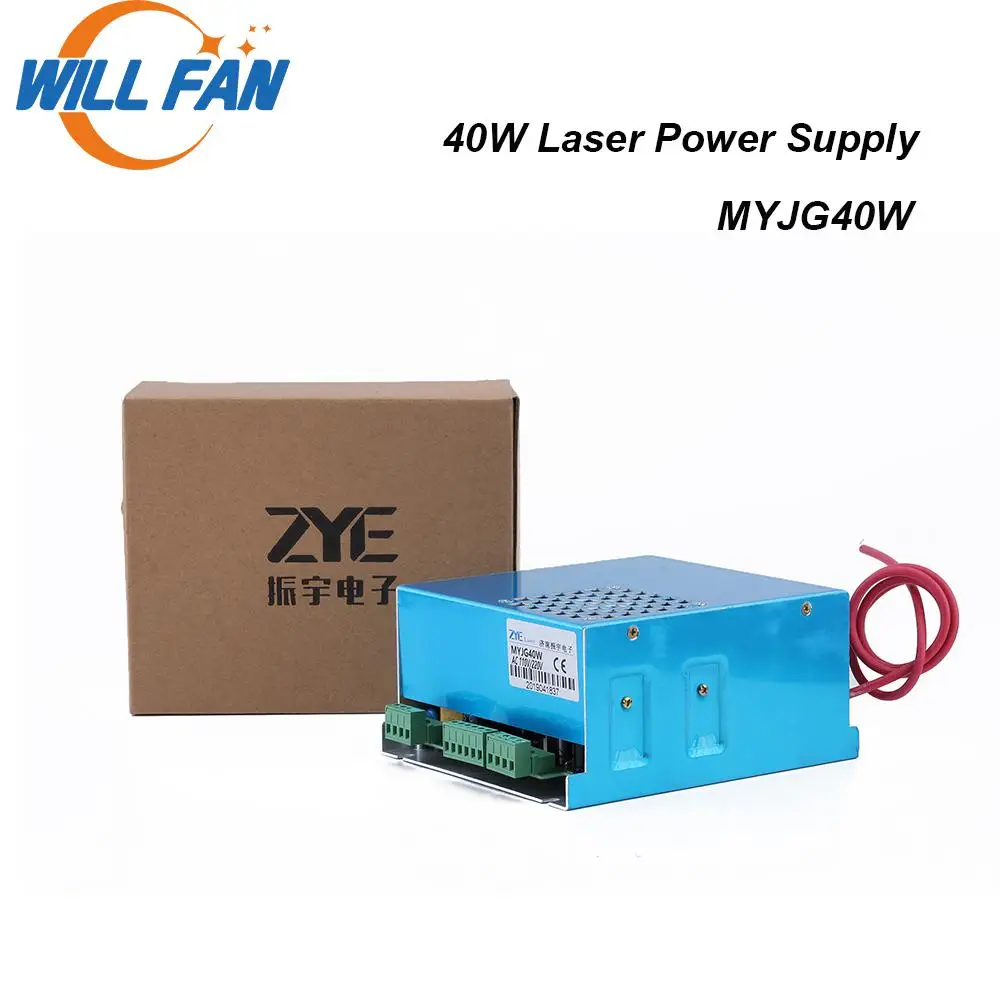 

Will Fan MYJG40W 40W Co2 Laser Power Supply For 3020 5030 Laser Cutter Engraving Machine 40W Laser Power Box