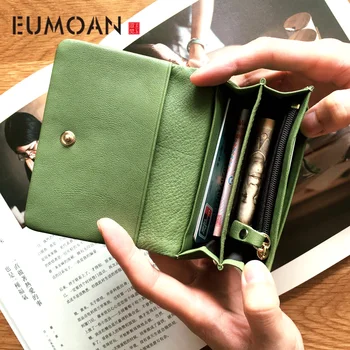 

Leather wallet, women's small card bag, pocket clip, soft cowhide business card bag