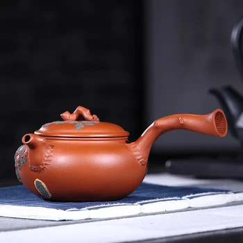 

Yixing recommended undressed ore mud Tang Yubian zhu xi shi side handle pot