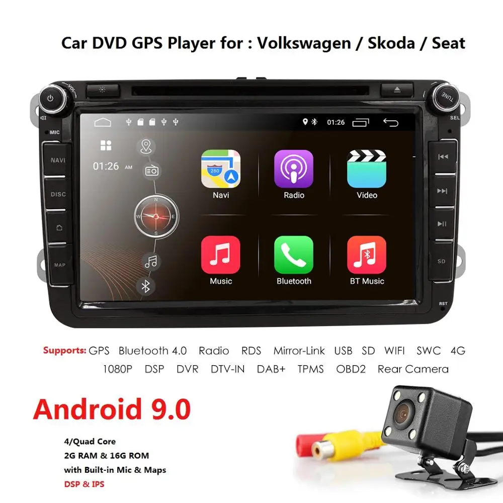 Sale Hizpo Android 9.0 Navigaton Car Multimedia player For Seat Altea Skoda Volkswagen Polo Touran Passat Golf Amarok Rabbit TPMS SUB 1 Sale Hizpo Android 9.0 Navigaton Car Multimedia player For Seat Altea Skoda Volkswagen Polo Touran Passat Golf Amarok Rabbit TPMS SUB 1