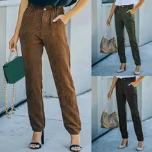 40%HOTWomen Trousers Eye-catching Zipper Style Corduroy Thick Warm Fashion Stretchy Women Pants for Dating