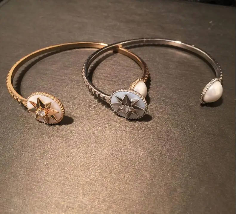 Fashion anise star disc open bracelet rhinestone creative temperament chic accessories