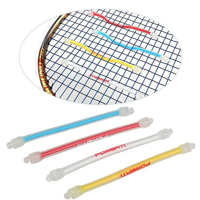 

4pcs Tennis Racket Damper Shock Absorber Silicone Tennis Bat Vibration Absorbing Shock Reducing Anti-Slip Strips