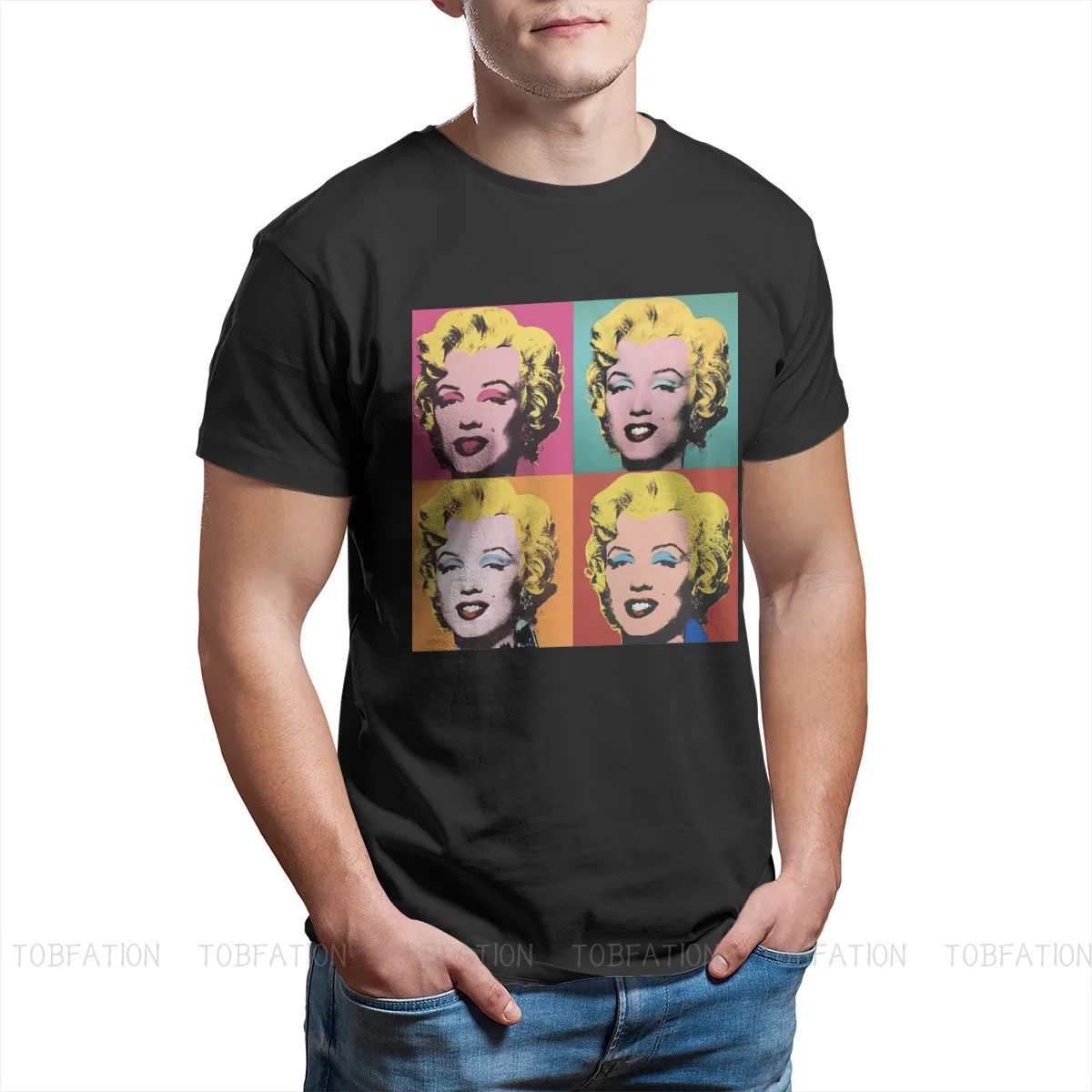 Vintage Alternativa Divertente Opera D'Arte Andy Warhol Marilyn Classic T Shirt Uomo Abbigliamento Homme Cool Tshirt Grafica Manica Corta
