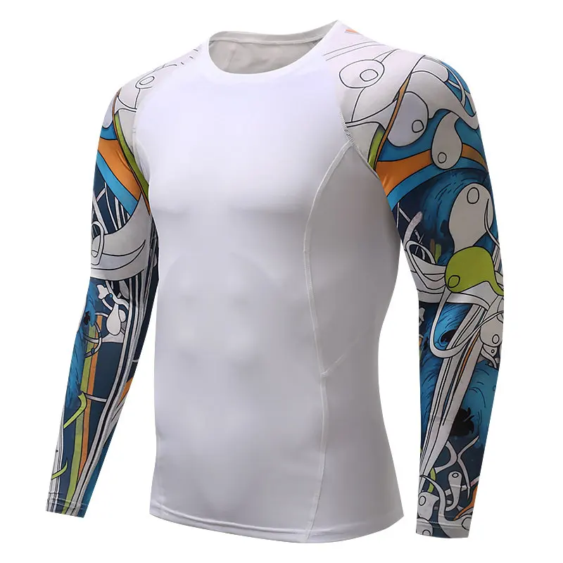 T129 Мужские компрессионные Брюки mma rashguard, мужские леггинсы для фитнеса, термобелье, Нижний базовый слой, мужской спортивный костюм, одежда - Цвет: T129
