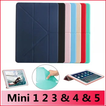 

Case for iPad Mini 5 4 3 2 1 Case PU Leather Silicone Soft Back Multi Stand Sleep Smart Cover for iPad Mini 2 5 2019 Case Fund