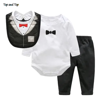 

Top and Top Unisex Newborn Infant Baby Boy Girls Clothes Set Long Sleeve Romper Tops+Pants+Hat Casual Outfits Ropa Para Bebes