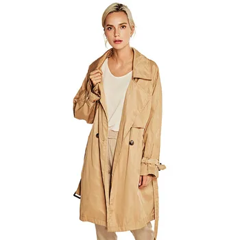 

Women's Casual Trench Coat Windbreaker High Quality Fashion Double Breasted Belt Long Trench Ladies Femme 2020 New Autumn Wear