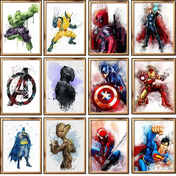 

Superhero Character Pattern 5d Diy Full Round Diamond Painting Cross Stitch Kits 3d Diamond Embroidery Marvel Paint Diamonds Art