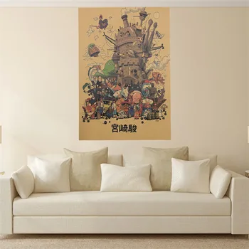 

Modern Home Decoration Japan Hayao Miyazaki Anime Movie Picture Canvas Printed Characters Spirited Away Totoro Retro Posters