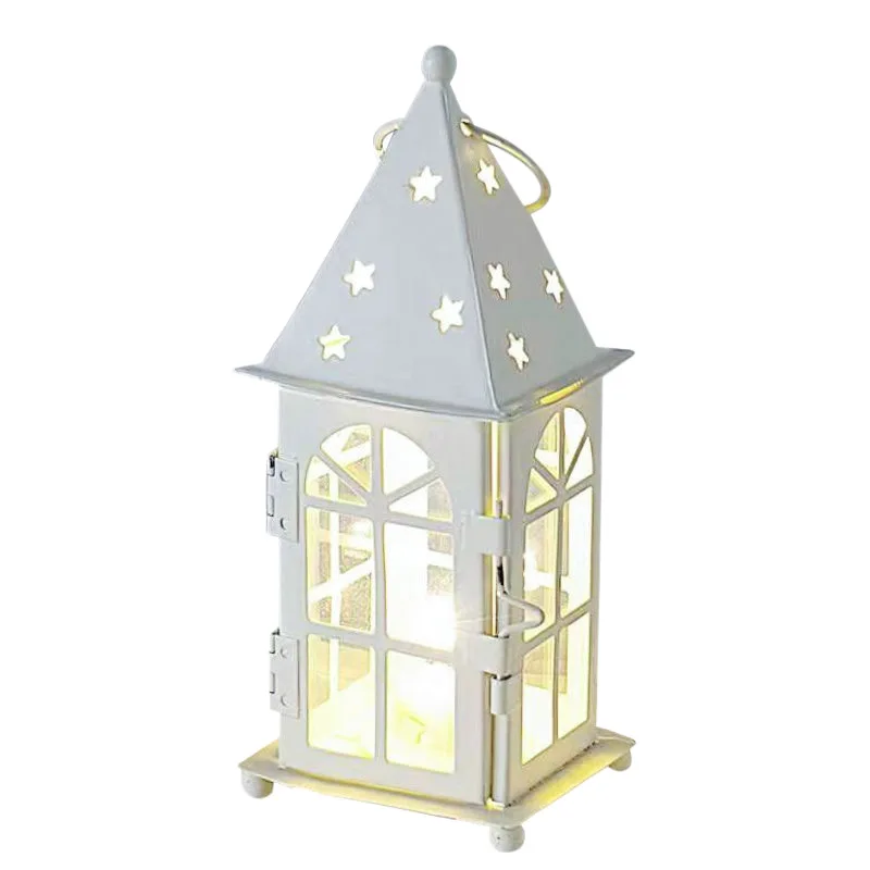 Top Iron Windproof Candle Candlestick Decoration Garden Wind Lamp Home