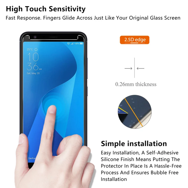 Закаленное стекло для Asus Zenfone 4 Selfie Pro ZD552KL ZD553KL ZB553KL Защита экрана для Asus 4 Max Plus ZC554KL ZC520KL стекло