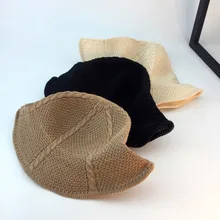 Панама, Модная вязаная шапка, стиль, складная, защита от солнца, для мужчин и женщин, летняя, в студенческом стиле, одноцветная шляпа из хлопка