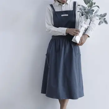 

Home Kitchen Cafe Waist Canvas Vest Apron European Simple Flower Shop Apron Cotton Linen Apron Cooking Baking Restaurant Apron
