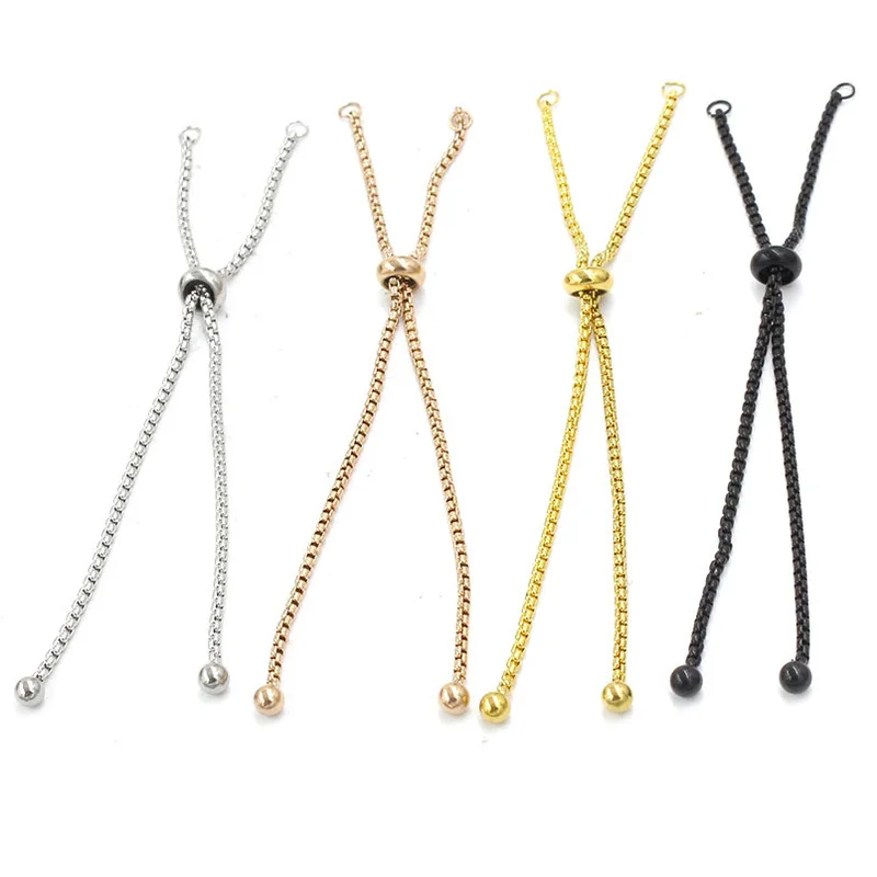 

3pcs/lot Stainless Steel Adjustable Slider Chain for Jewelry Making DIY Loops Connector Pendants Bracelets Accessories Findings
