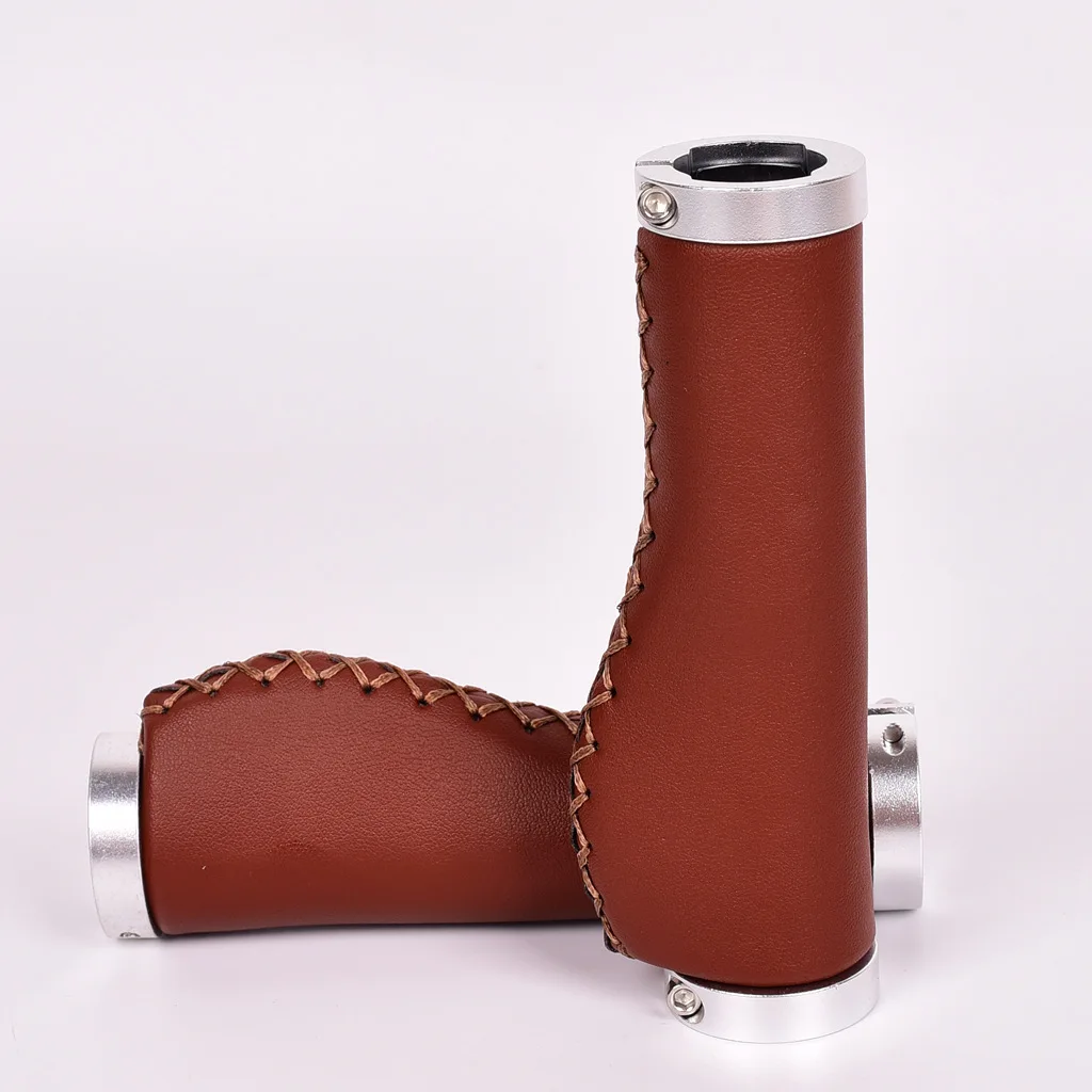 G40 Retro bicycle leather Grips handle set dead fly mountain bike grip comfortable PU material Handlebar cover Casual