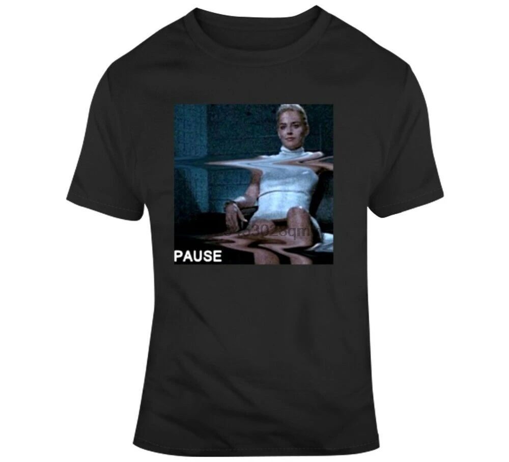 Funny Basic Instinct Sharon Stone Pause Legs Scene Movie Fan T Shirt | Мужская одежда