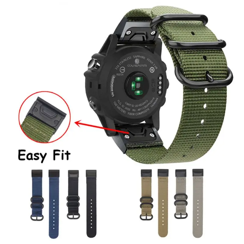 Canvas Watch Strap Anti-scratch Wristband for Garmin Fenix 6/6X/6S Smart Watch for smart watch